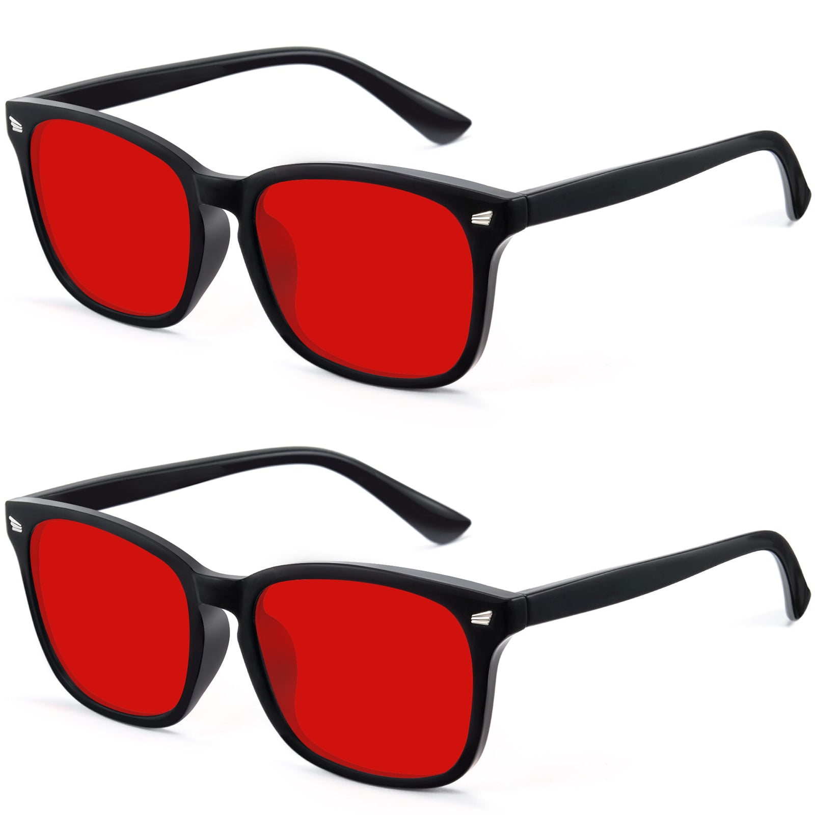 WINTOO Red Lens Glasses Blue Light Glasses Men Women - 99.9% Blue Green Blocking for Computer, Gaming, TV, Phone Screens : 7