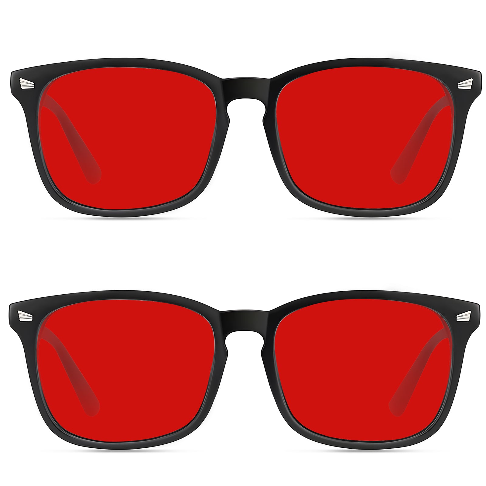 WINTOO Red Lens Glasses Blue Light Glasses for Men Women - 99.9% Red Glasses Blue Light Blocking for Computer,Gaming,TV,Phone Screens - 2 Pair : 2