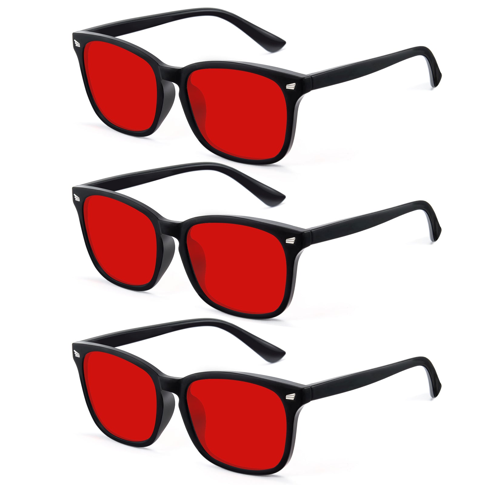 WINTOO Red Lens Glasses Blue Light Glasses Men Women - 99.9% Blue Green Blocking for Computer, Gaming, TV, Phone Screens : 8