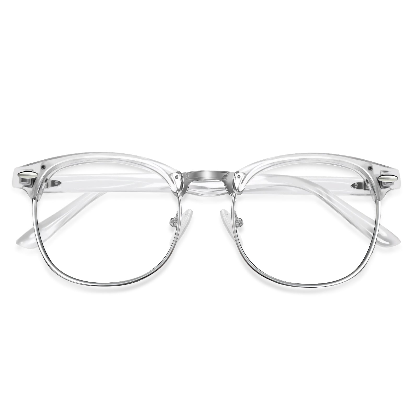 Blue Light Glasses Men and Woman, 99% Blue Light Blocking Glasses for Computer Gaming TV Phone Screen Half Frame UV Clear Lens Anti Eyestrain : 22