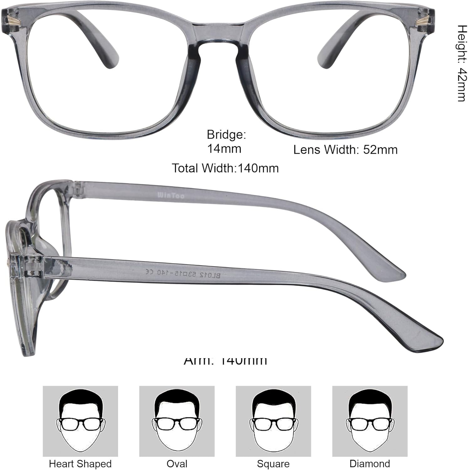 Blue Light Glasses for Woman Men Oversized Blue Light Blocking Glasses Anti Eyestrain UV Protection Computer Eyeglasses