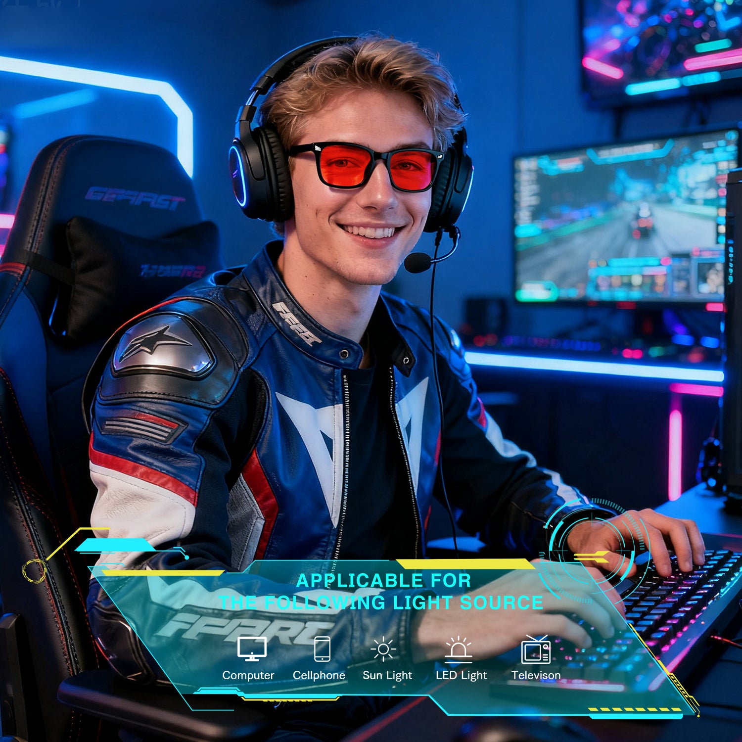 WINTOO Red Lens Glasses Blue Light Glasses for Men Women - 99.9% Red Glasses Blue Light Blocking for Computer,Gaming,TV,Phone Screens - 2 Pair : 2