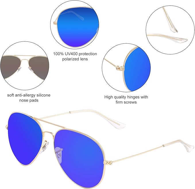 Bio-th Polarized Sunglasses Men Women UV Protection, Polarized Fishing Sunglasses Mens, for Fishing Golf, Retro Driving : 19