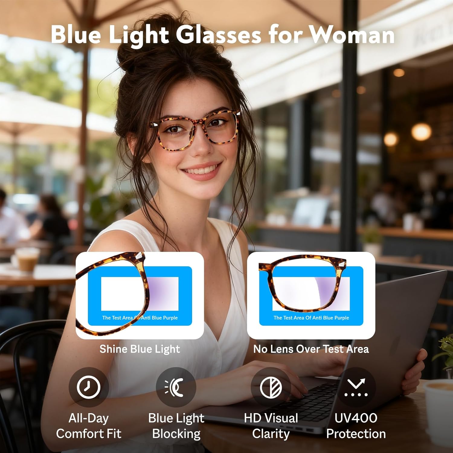 WINTOO Blue Light Glasses for Woman Men | 99% Blue Light Blocking Glasses for Computer Gaming TV Phone Screen Square Frame | Anti Eyestrain & UV Glare Protection - 3 Pair : 3