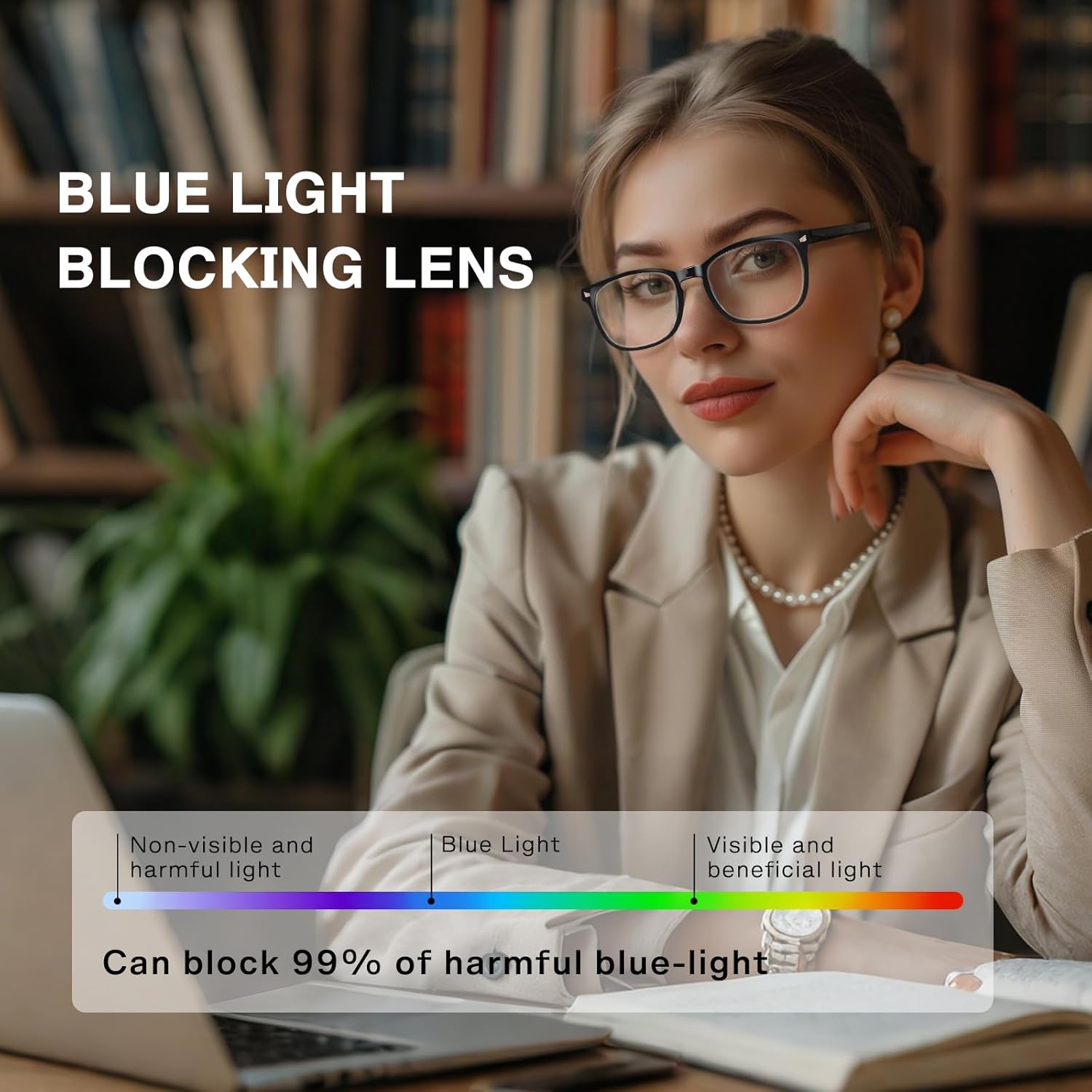 Blue Light Glasses for Woman Men Oversized Blue Light Blocking Glasses Anti Eyestrain UV Protection Computer Eyeglasses