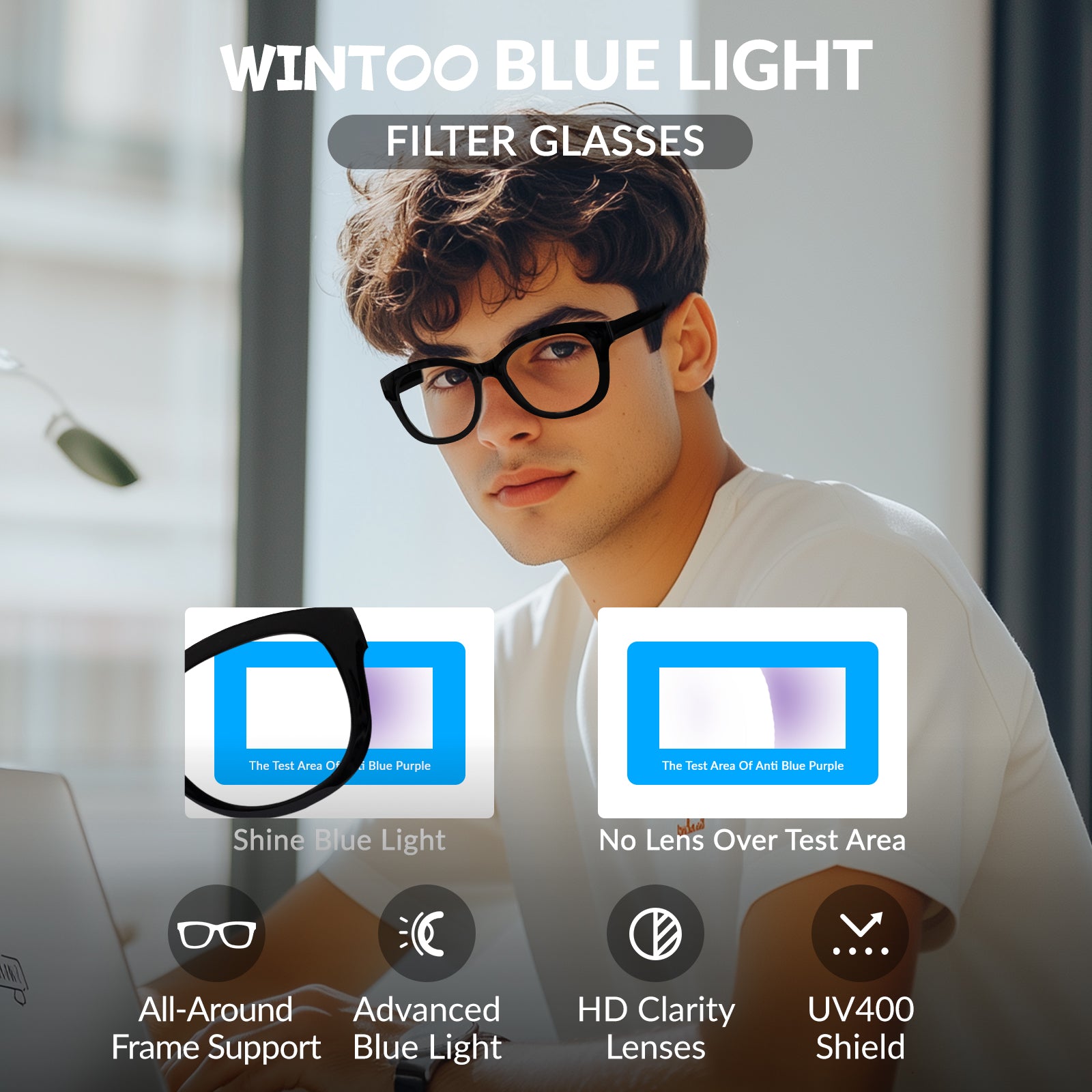 Blue Light Glasses for Woman Men Oversized Blue Light Blocking Glasses Anti Eyestrain UV Protection Computer Eyeglasses
