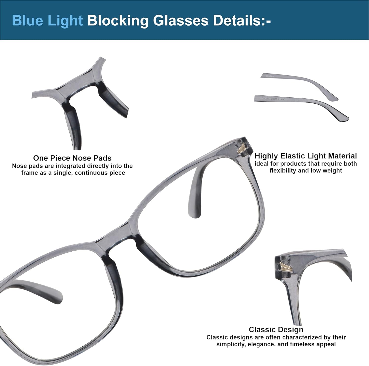 Blue Light Glasses for Woman Men Oversized Blue Light Blocking Glasses Anti Eyestrain UV Protection Computer Eyeglasses
