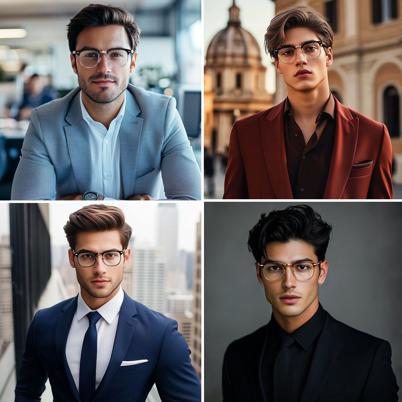 WINTOO Blue Light Glasses Men and Woman, 99% Blue Light Blocking Glasses for Computer Gaming TV Phone Screen Half Frame UV Clear Lens Anti Eyestrain : 23