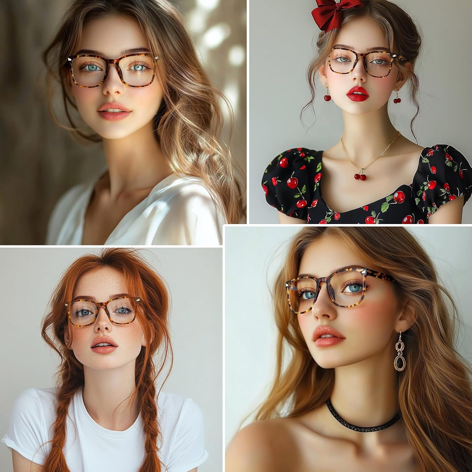 WINTOO Blue Light Glasses for Woman Men | 99% Blue Light Blocking Glasses for Computer Gaming TV Phone Screen Square Frame | Anti Eyestrain & UV Glare Protection - 3 Pair : 3