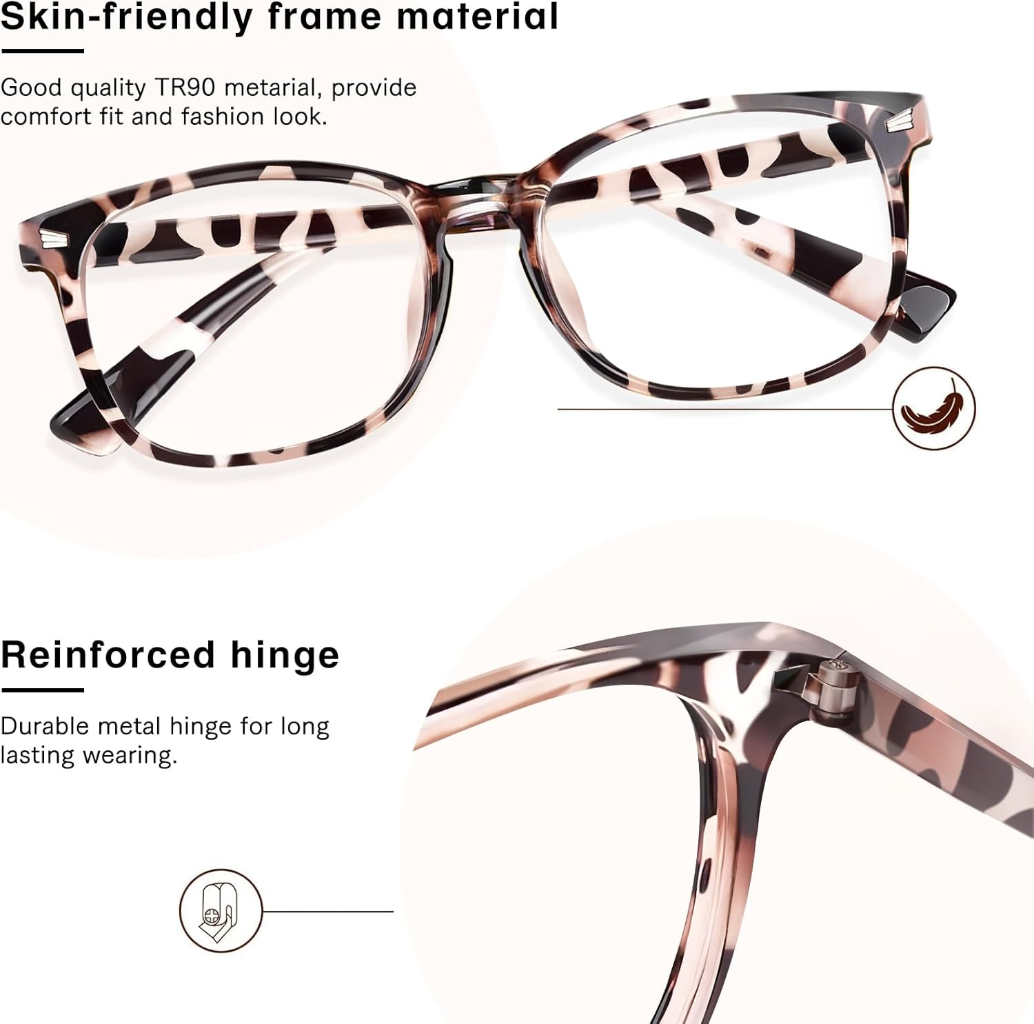 Blue Light Glasses for Woman Men Oversized Blue Light Blocking Glasses Anti Eyestrain UV Protection Computer Eyeglasses