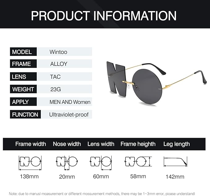Playful No Design Rimless Sunglasses Womens with UV400 Protection, Womens Fashion Streetwear Accessories Sunglasses