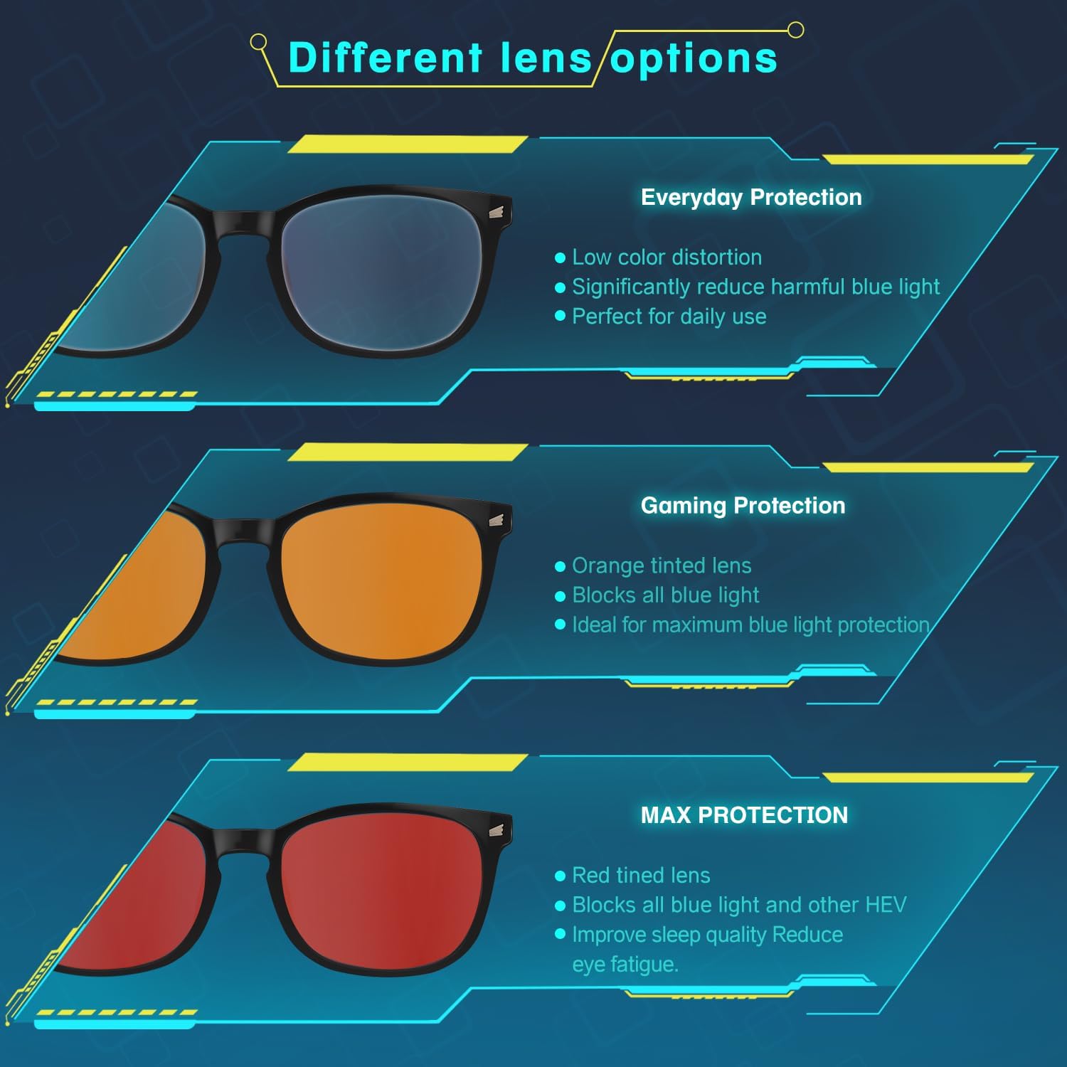 WINTOO Red Lens Glasses Blue Light Glasses Men Women - 99.9% Blue Green Blocking for Computer, Gaming, TV, Phone Screens