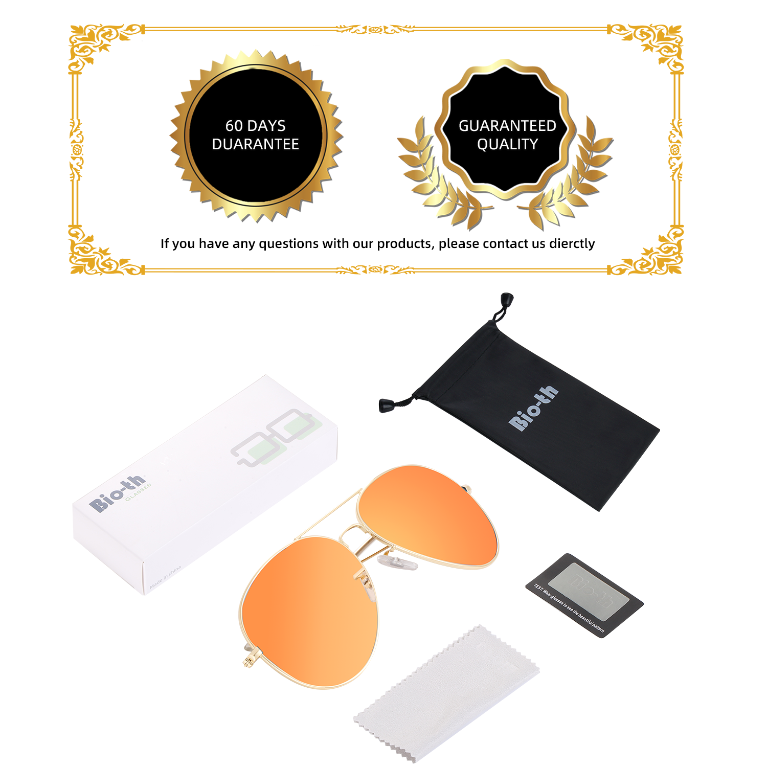 Polarized Aviator Sunglasses UV Protection Metal Mirror Frame