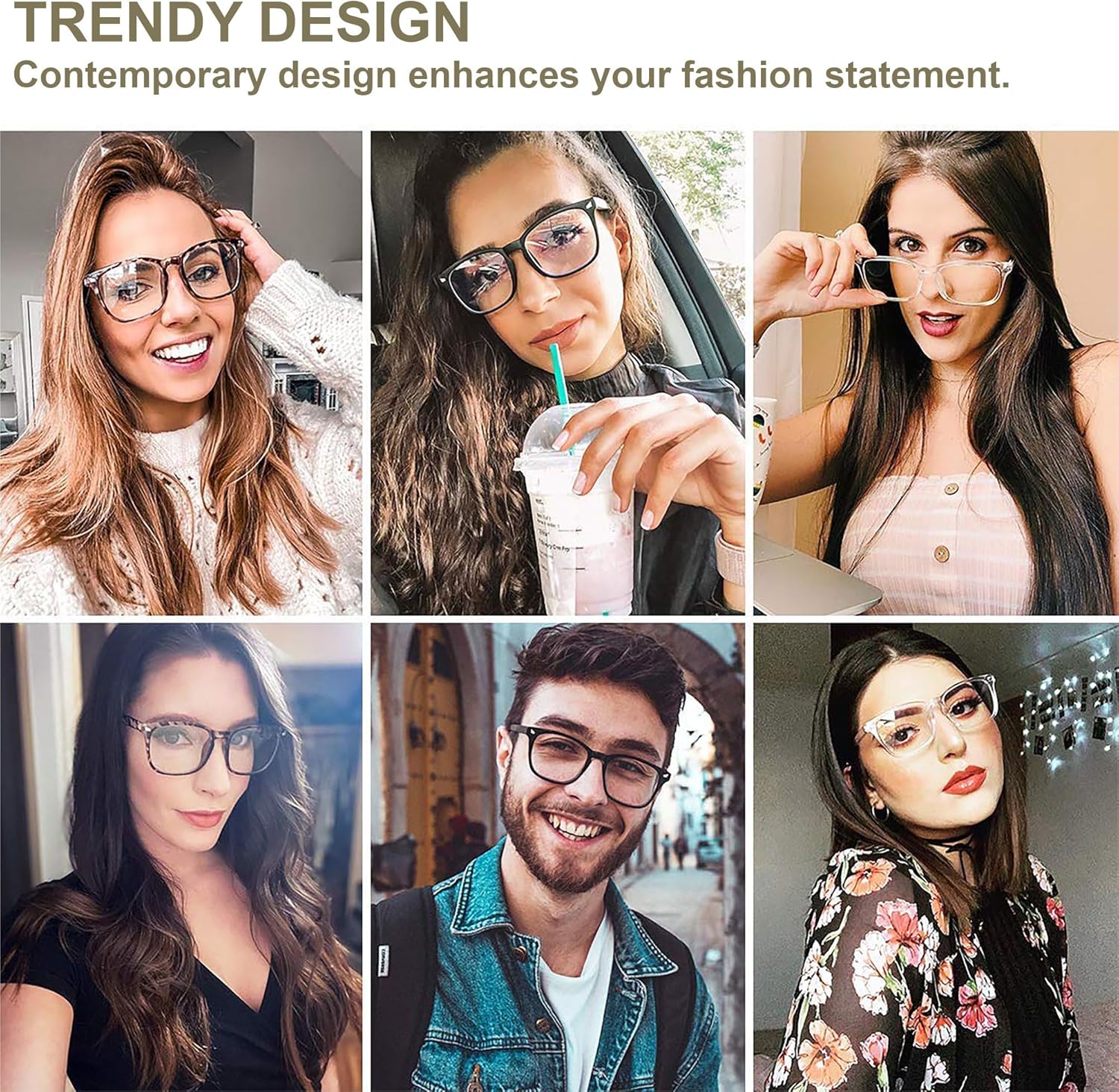 Blue Light Glasses for Woman Men Oversized Blue Light Blocking Glasses Anti Eyestrain UV Protection Computer Eyeglasses