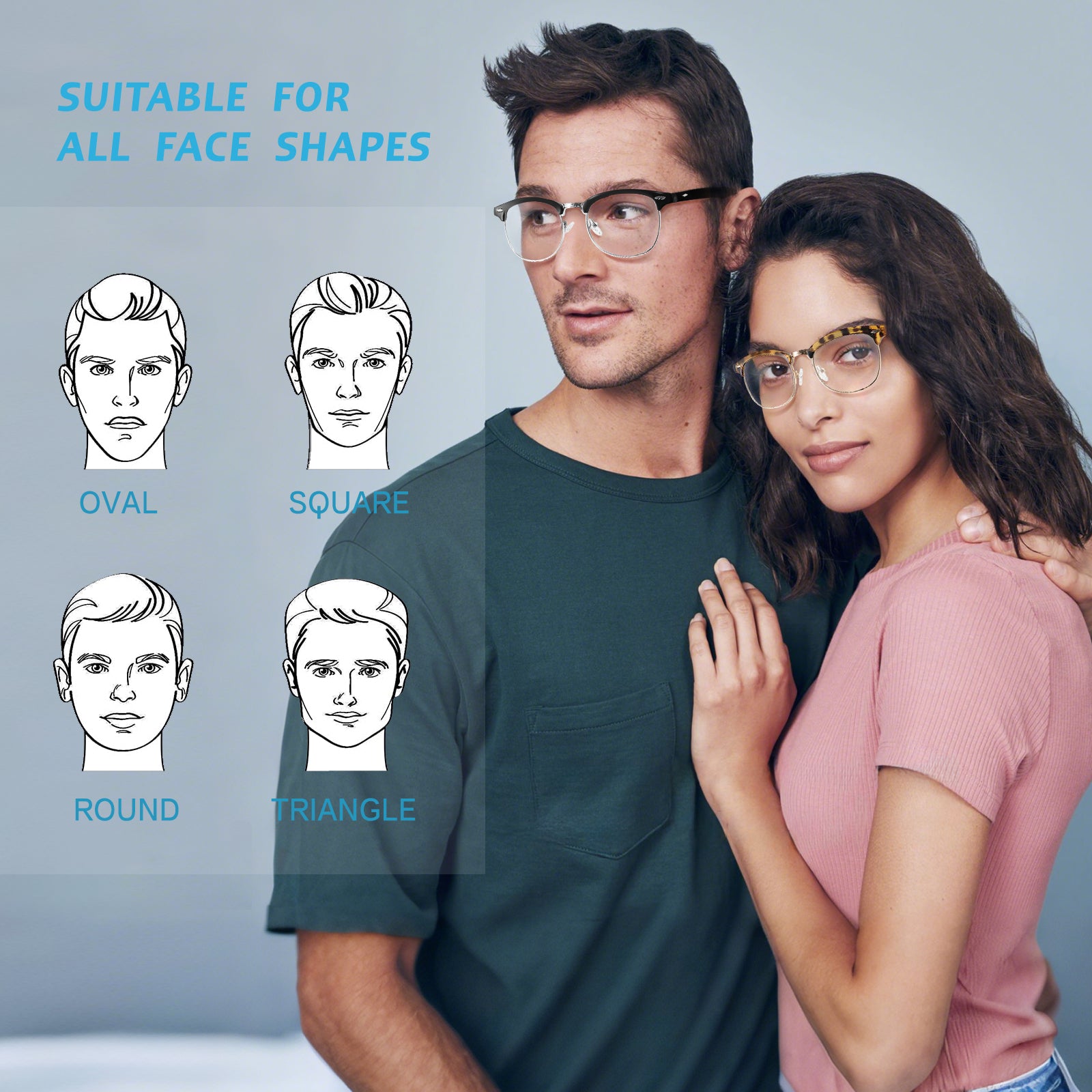Blue Light Glasses for Woman Men Oversized Blue Light Blocking Glasses Anti Eyestrain UV Protection Computer Eyeglasses