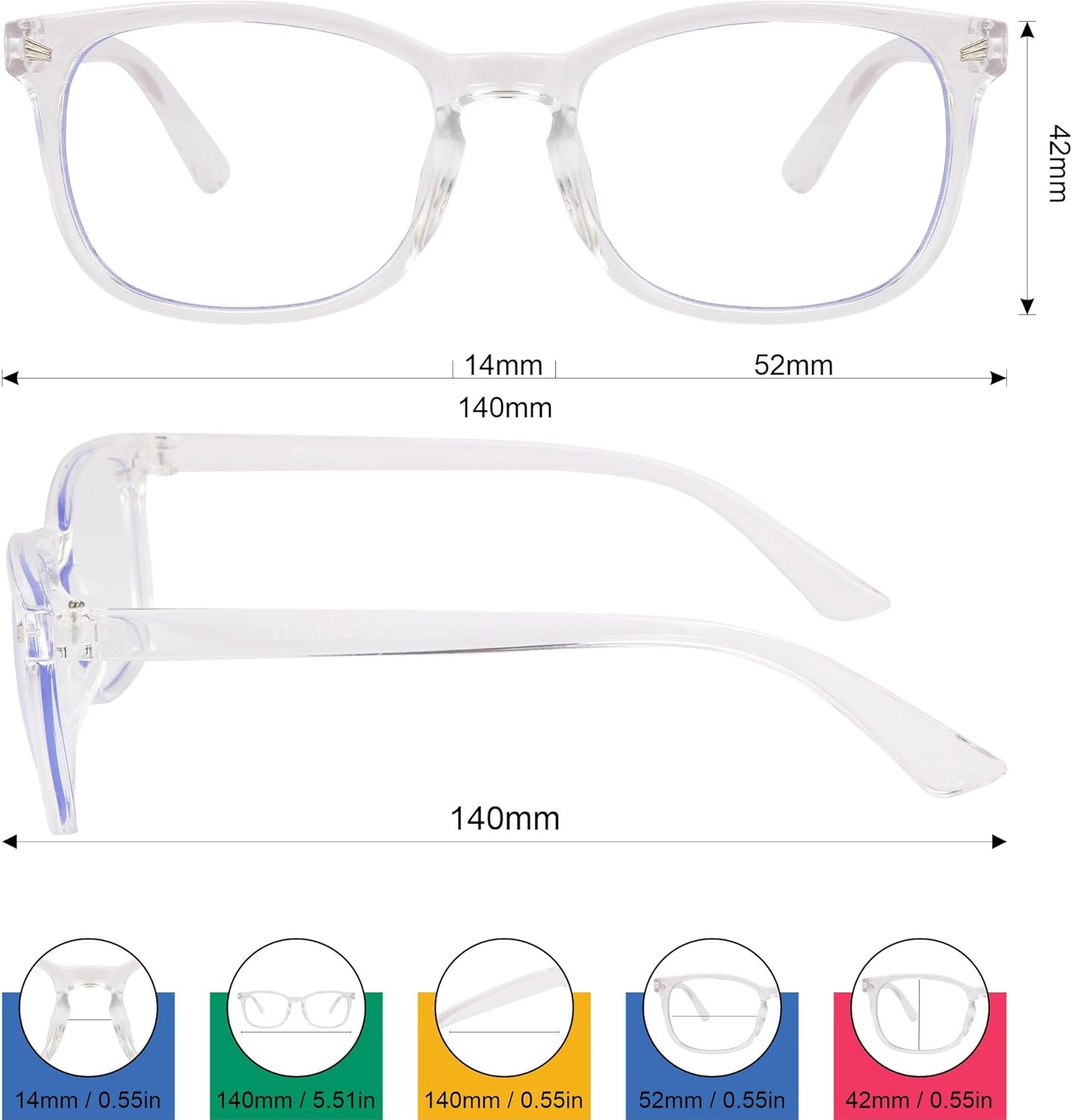 Blue Light Glasses for Woman Men Oversized Blue Light Blocking Glasses Anti Eyestrain UV Protection Computer Eyeglasses