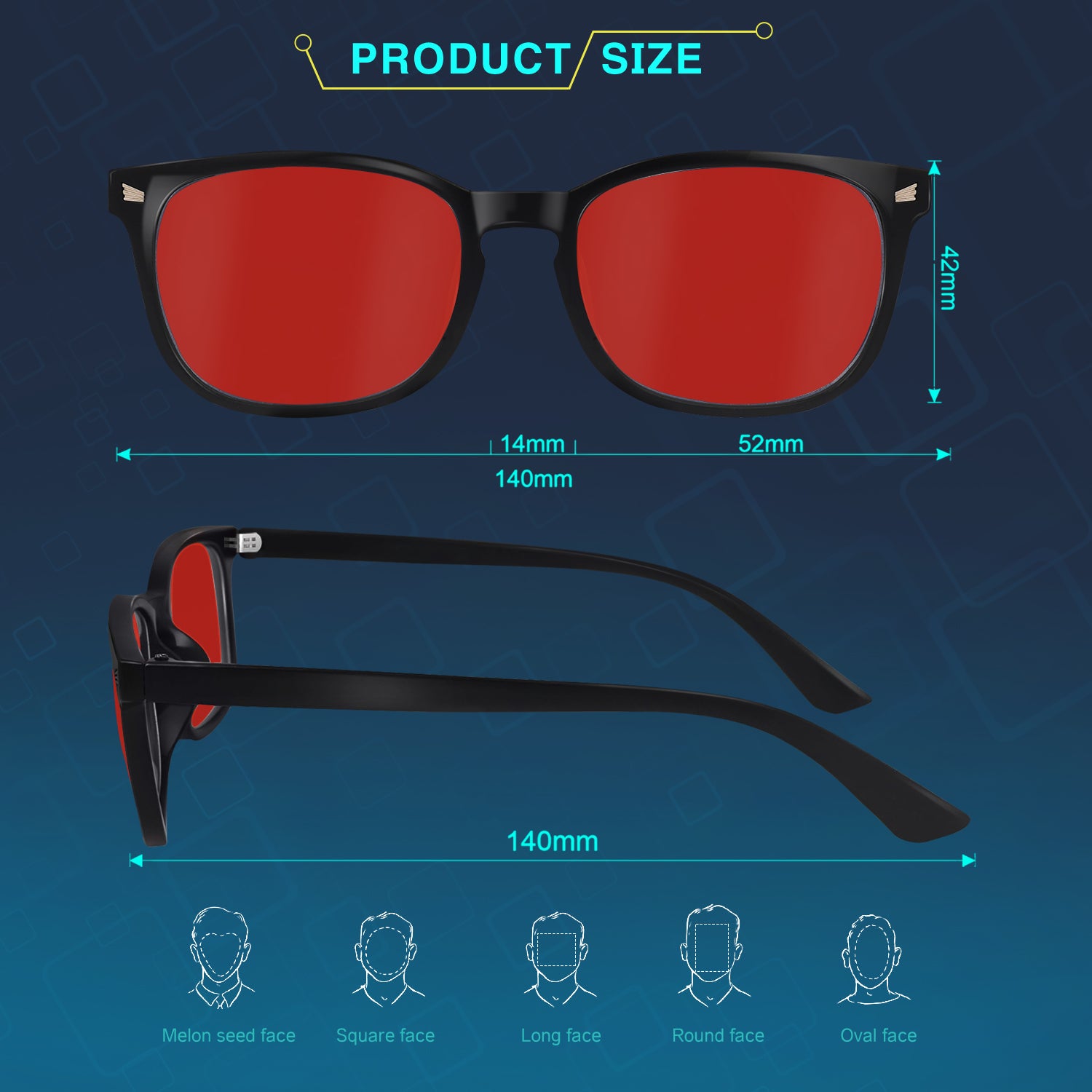 WINTOO Red Lens Glasses Blue Light Glasses for Men Women - 99.9% Red Glasses Blue Light Blocking for Computer,Gaming,TV,Phone Screens - 2 Pair : 2