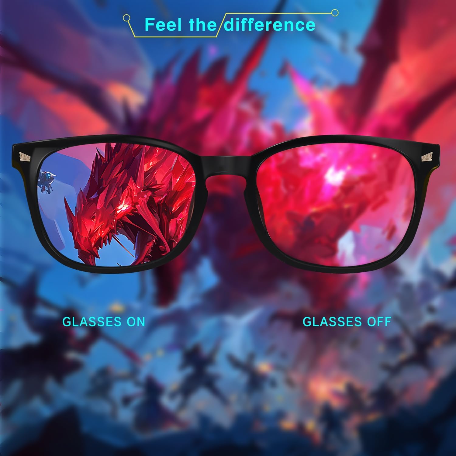 WINTOO Red Lens Glasses Blue Light Glasses Men Women - 99.9% Blue Green Blocking for Computer, Gaming, TV, Phone Screens