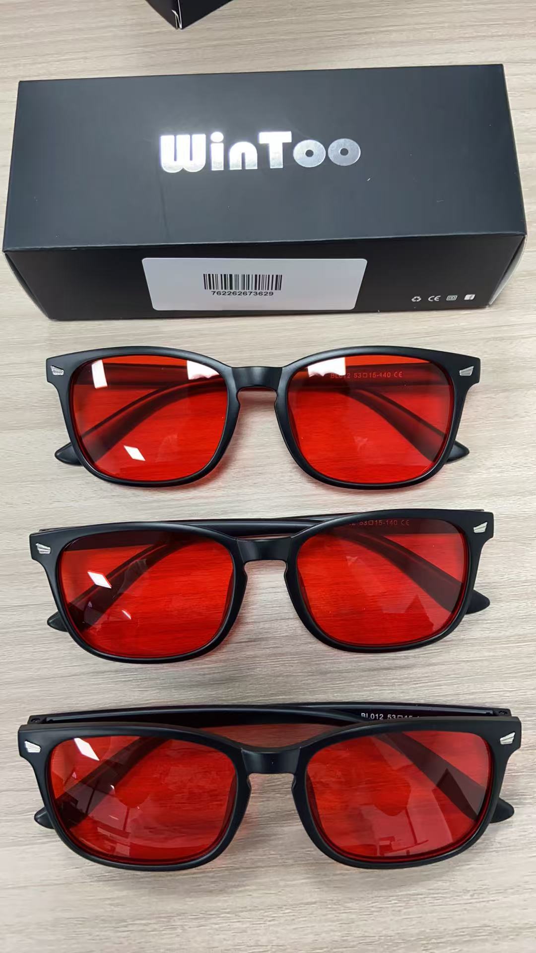 WINTOO Red Lens Glasses Blue Light Glasses Men Women - 99.9% Blue Green Blocking for Computer, Gaming, TV, Phone Screens : 8