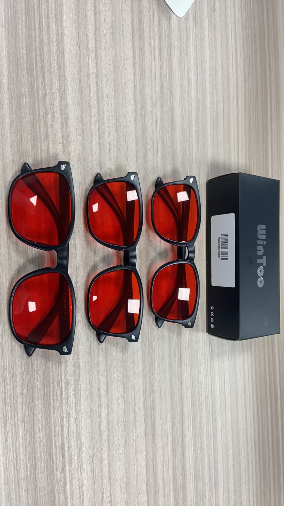 WINTOO Red Lens Glasses Blue Light Glasses Men Women - 99.9% Blue Green Blocking for Computer, Gaming, TV, Phone Screens - 3 Pair : 1
