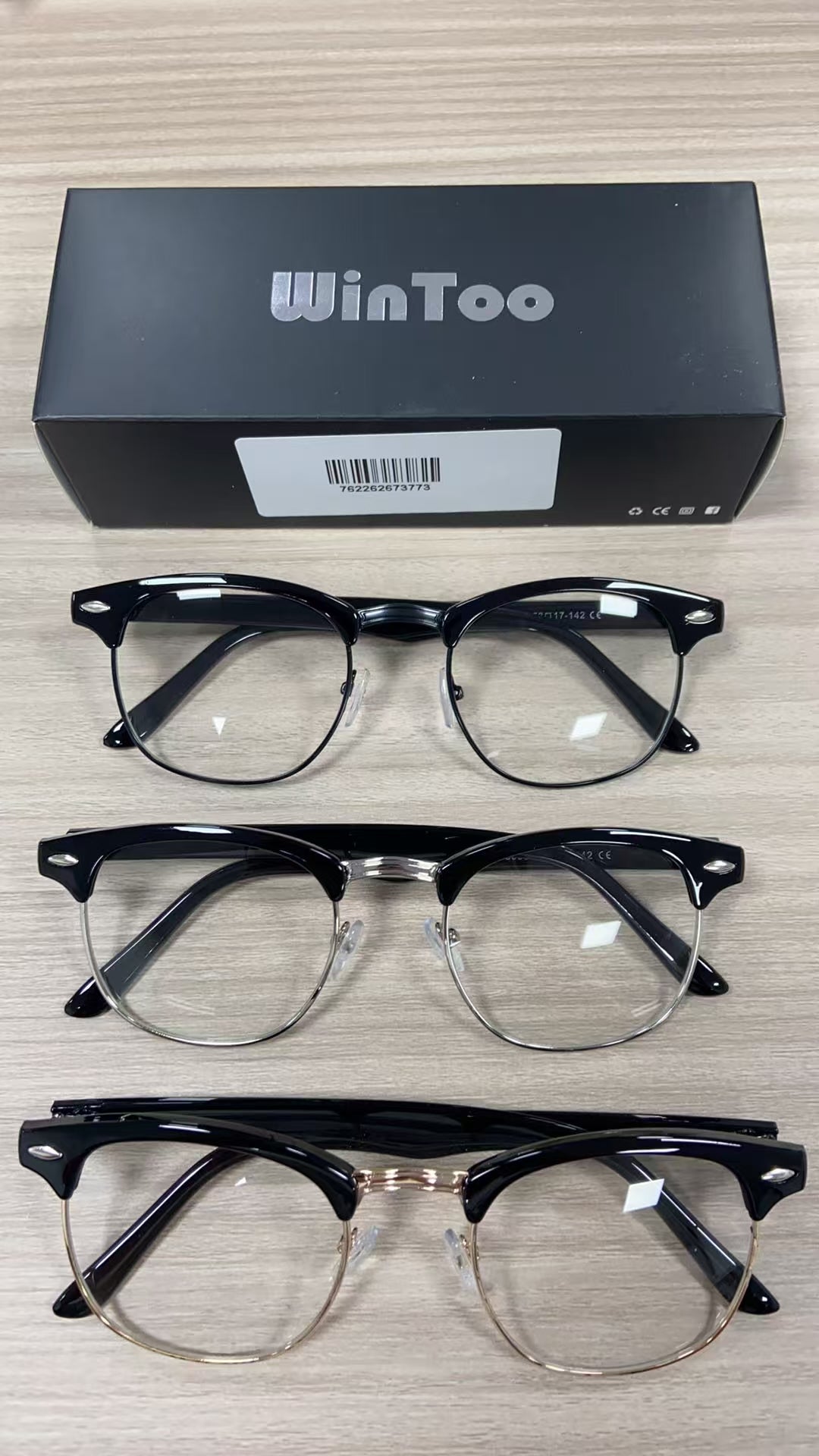 WINTOO Blue Light Glasses Men and Woman, 99% Blue Light Blocking Glasses for Computer Gaming TV Phone Screen Half Frame UV Clear Lens Anti Eyestrain : 26
