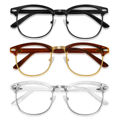 WINTOO Blue Light Glasses Men and Woman, 99% Blue Light Blocking Glasses for Computer Gaming TV Phone Screen Half Frame UV Clear Lens Anti Eyestrain : 25 image