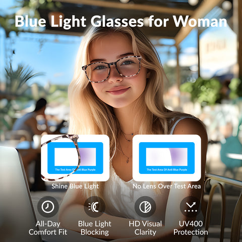 WINTOO Blue Light Glasses for Woman Men | 99% Blue Light Blocking Glasses for Computer Gaming TV Phone Screen Square Frame | Anti Eyestrain & UV Glare Protection - 5 Pair : 5 image