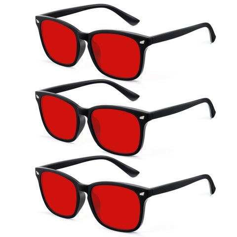 WINTOO Red Lens Glasses Blue Light Glasses Men Women - 99.9% Blue Green Blocking for Computer, Gaming, TV, Phone Screens : 8 image